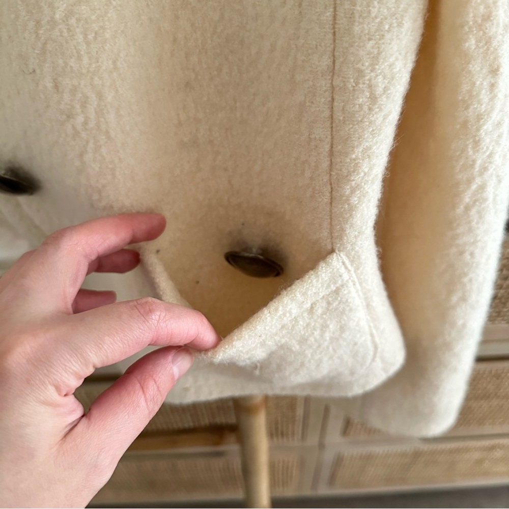Blarney Beige 100% Wool Coat Sz Large - Picture 5 of 9